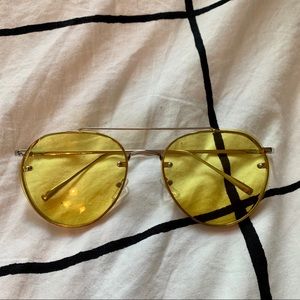 Yellow Aviator Sunglasses